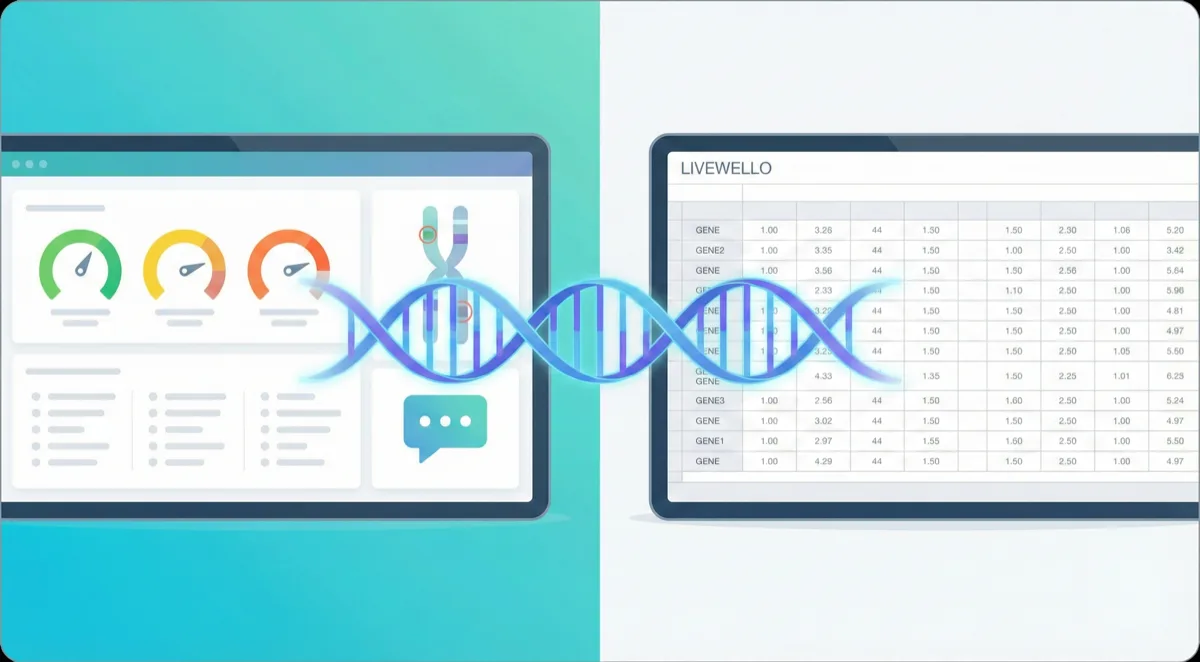 DNA Explore vs LiveWello — visual comparison