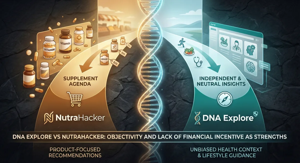 DNA Explore vs NutraHacker — visual comparison
