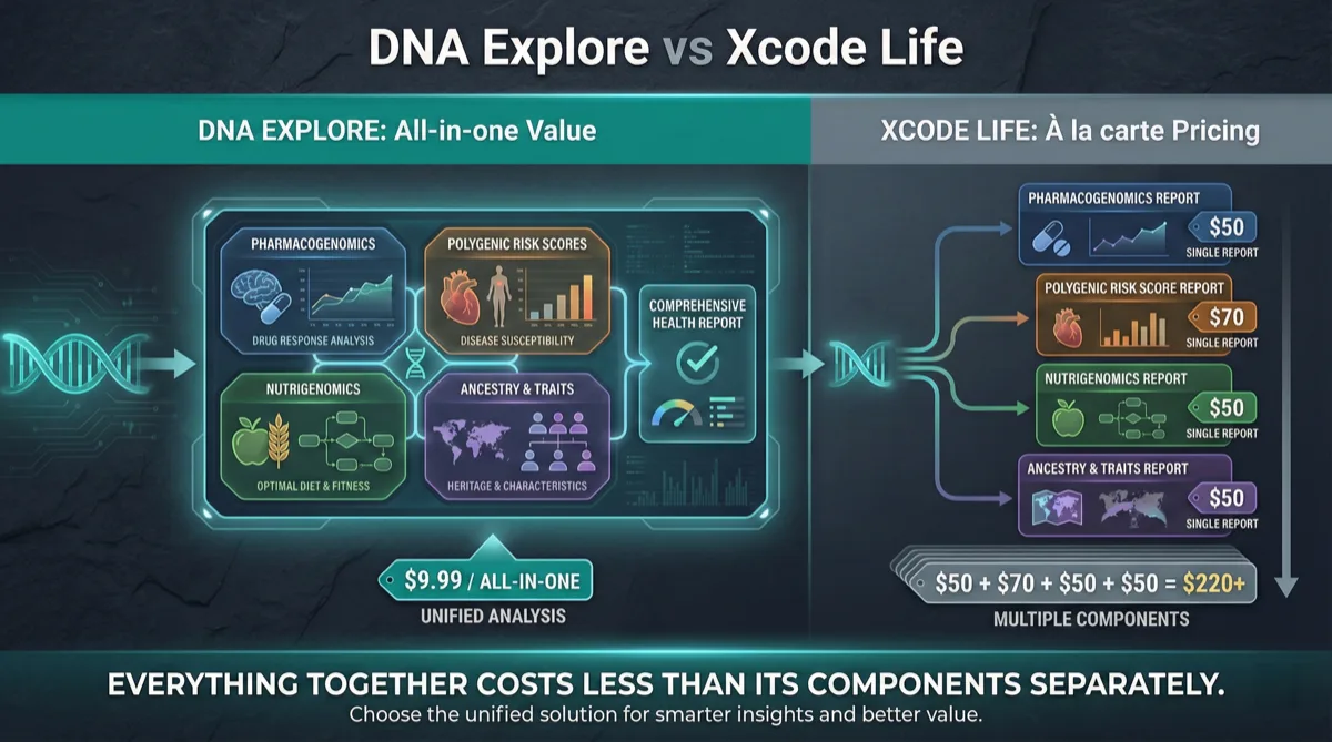 DNA Explore vs Xcode Life — visual comparison